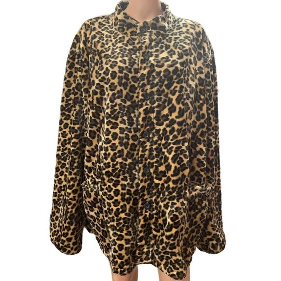DENNIS BASSO Leopard Print & Shimmery Black Reversible Jacket XXL - Picture 4 of 15
